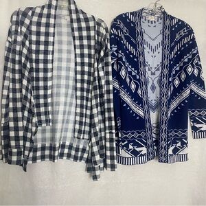 BUNDLE Stylish Women's Blue Black and White Sweater Cardigan Set / Juniors Dept.